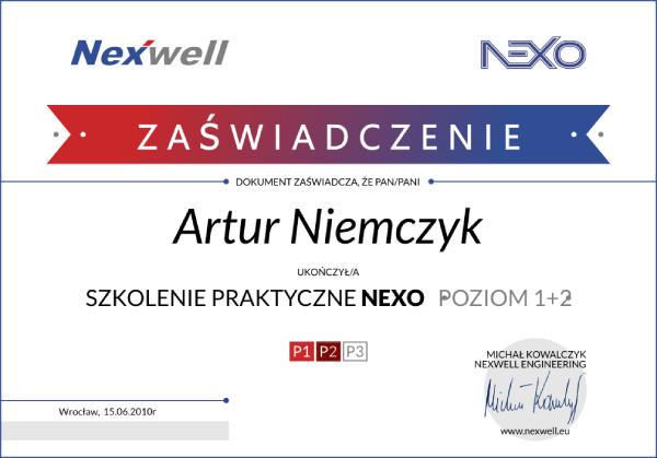 Certyfikat Nexwell